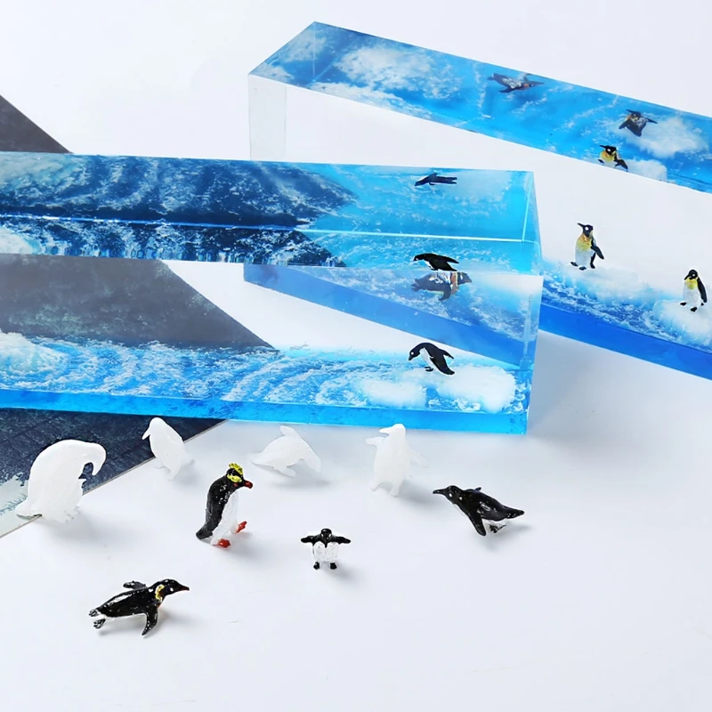 10 Formas Silikona Mini Pingvīns Modelēšana Sveķu Pelējuma Landspace Pildījumi Sveķu Rotaslietas Pildījumi Sveķu Lējuma Mākslas Amatniecības