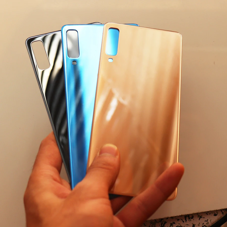 10 gab./daudz Oriģinālu Stikla Akumulatora Durvju Case For Samsung Galaxy A7 2018 A750 SM-A750F/DS, SM-A750FN/DS Atpakaļ Stikla Korpusa Vāka