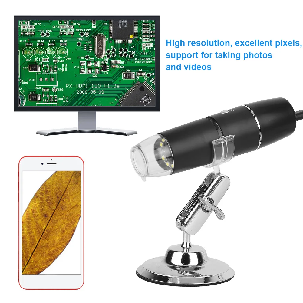 1000X Digitālā Usb Mikroskops ar Wifi Lupu, Mikroskopu Kamera 8LED Ar Statīvu Android, IOS IPhone IPad Digitālo Mikroskopu