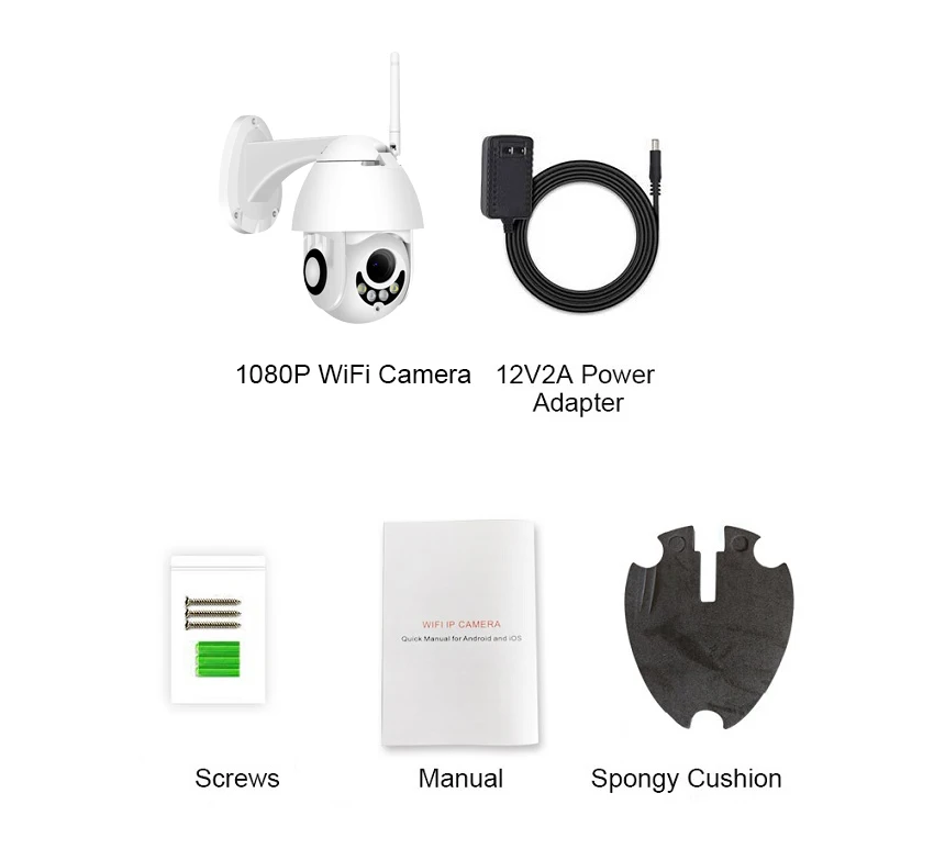 1080P 2MP Super Mini PTZ Ātrums Dome Bezvadu IP Kamera, WiFi 1080P CCTV IS 30m Onvif Āra Drošības Kameru divvirzienu Audio