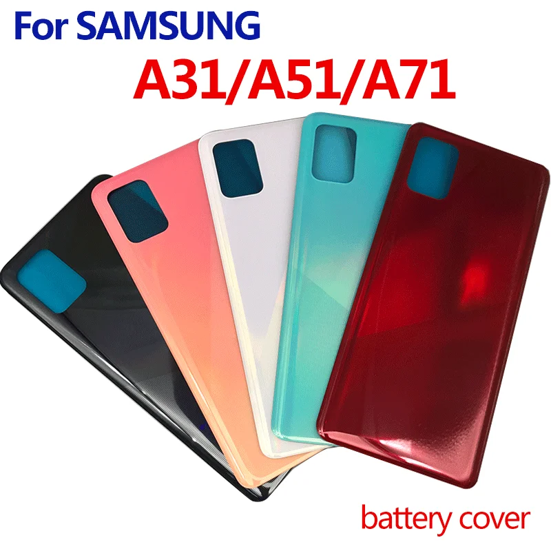 10pcs Samsung Galaxy A31 A51 A71 2020. Gadam Mājokļu Atpakaļ Aizmugurējais Baterijas Vāciņš Durvju Gadījumā A315 A515 A715 A315F A515F A715F
