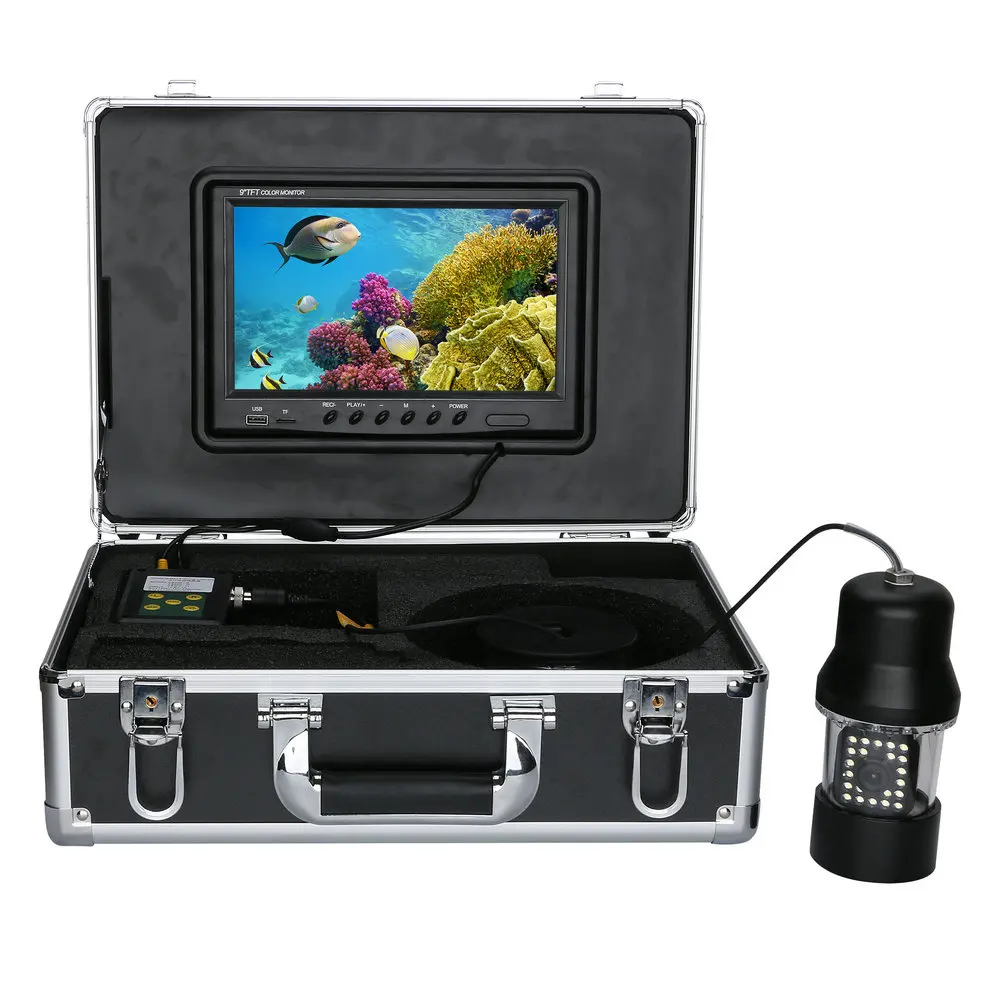 15m 30m Zemūdens Zvejai, Video Kamera Fish Finder 9 Collu DVR Reģistratoru Krāsu Ekrāns Ūdensizturīgs Led 22 360 Grādu Rotējoša Nāca