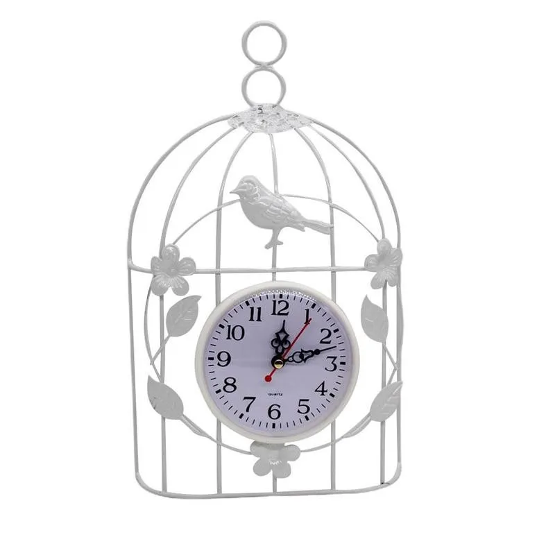 1gab Dzelzs Radošās Mākslas Birdcage Sienas Pulkstenis Retro Birdcage Karājas Izslēgt Dārza Āra Iekštelpu Ūdensizturīgs Mājas Dekoru Birdcag Pulkstenis