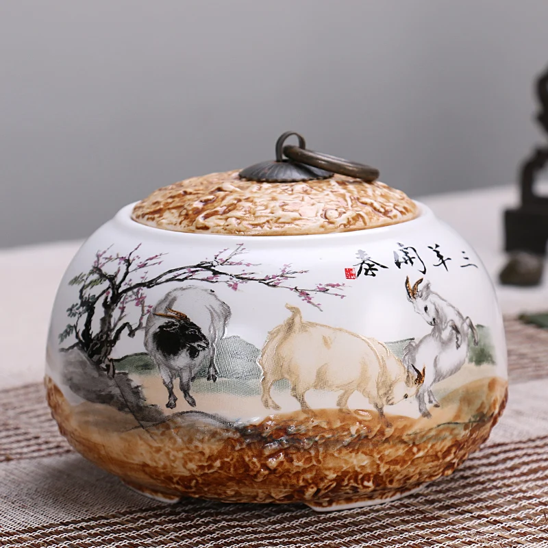 1GB Radošo Tējas Uzglabāšanas Jar Keramikas / Violeta Māla Zīmogu Kannu Mākslas Teaware Piederumi Apdares Amatniecības Kafijas Pupiņas Bundžās