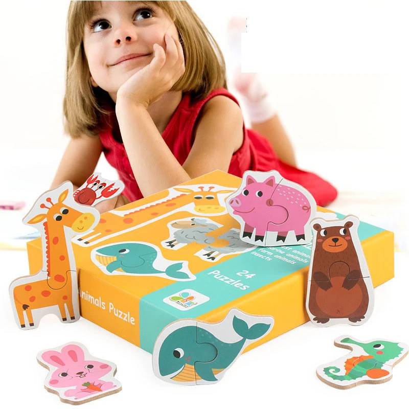 1pc Bērnu rotaļlietas Puzzle Dzīvnieku Transportēšana augļu un dārzeņu Agrīnās Mācīšanās Bērnu t Rotaļlietas Bērniem Izglītības