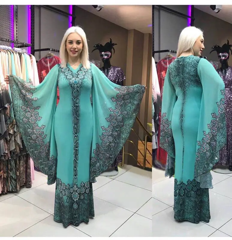 2019 jaunu un seksīgu modes stila āfrikas sievietēm drukāšanas plus lieluma v-veida kakla gara kleita L-2XL