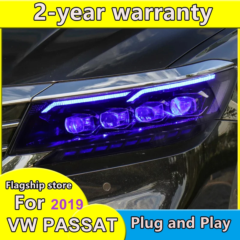 2GAB Auto Stils VW Passat priekšējo lukturu 2019 Jaunu Ameriku passat lukturi LED dienas gaitas lukturi Augstas tuvās gaismas Dubultā objektīva dinamisku pagrieziena
