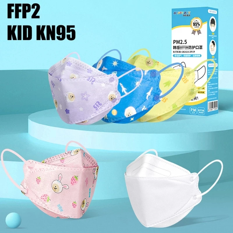 30pcs Bērniem KN95 Mascarillas 3D Multfilmu Sejas Maskas FFP2 reutilizable Respiratoru Filtrs Bērniem Drošības Aizsardzības Mutes Maskas