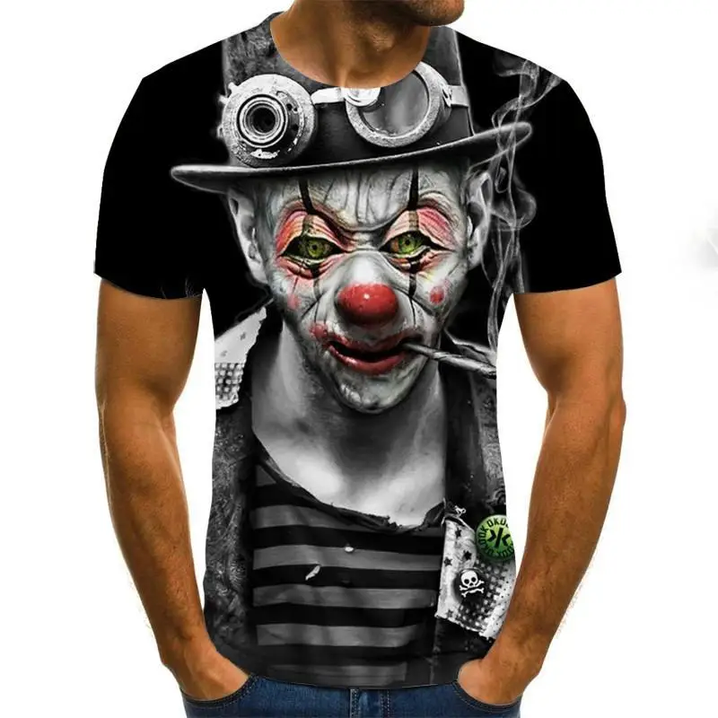 3D Iespiests T Krekls Vīriešiem Joker Sejas Gadījuma O-veida kakla Vīriešu T Klauns Īsām Piedurknēm Smieklīgi, T Krekli 2020. Gada Vasaras Tee Kreklu Homme