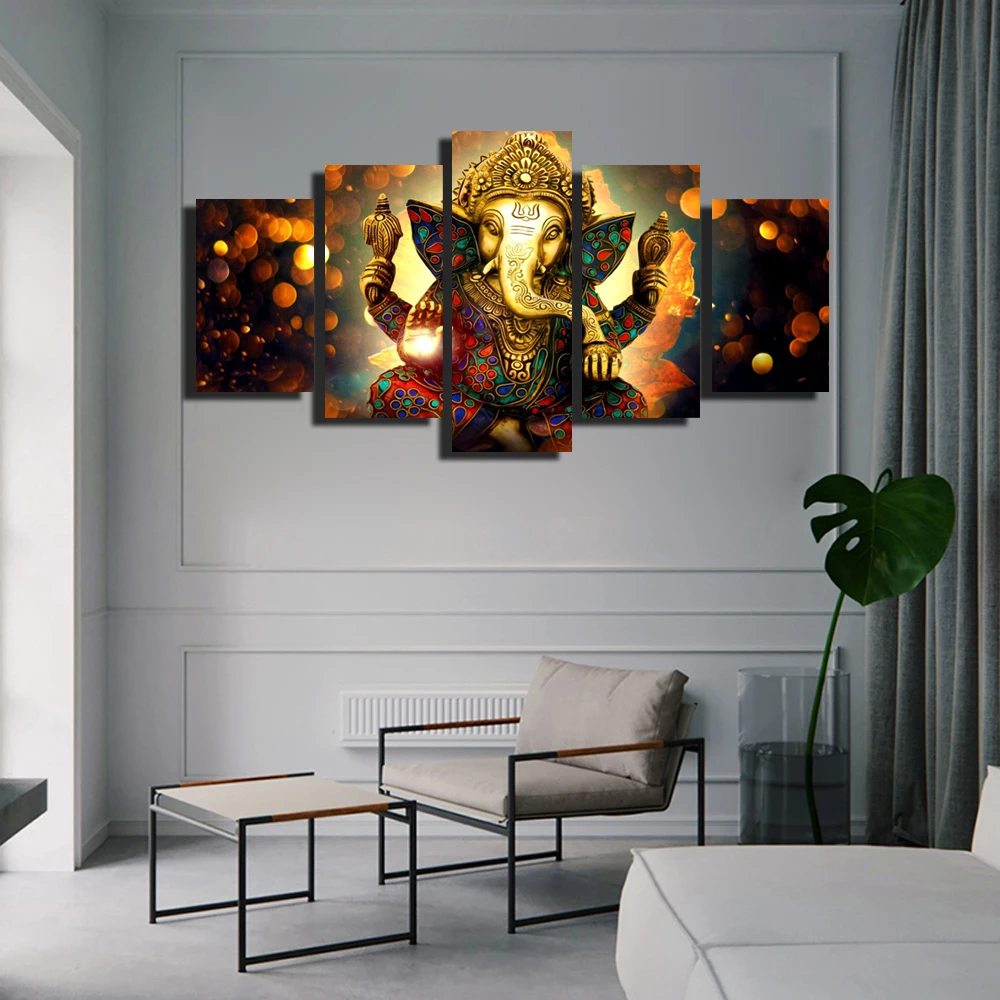 5 Paneļi Hindu Dieviem Sienas Mākslas Audekla, Gleznas Druka Uz Audekla Hinduisms Moduļu Bildes Sienu Mākslas Audekls Izdrukas Dzīvojamā Istaba