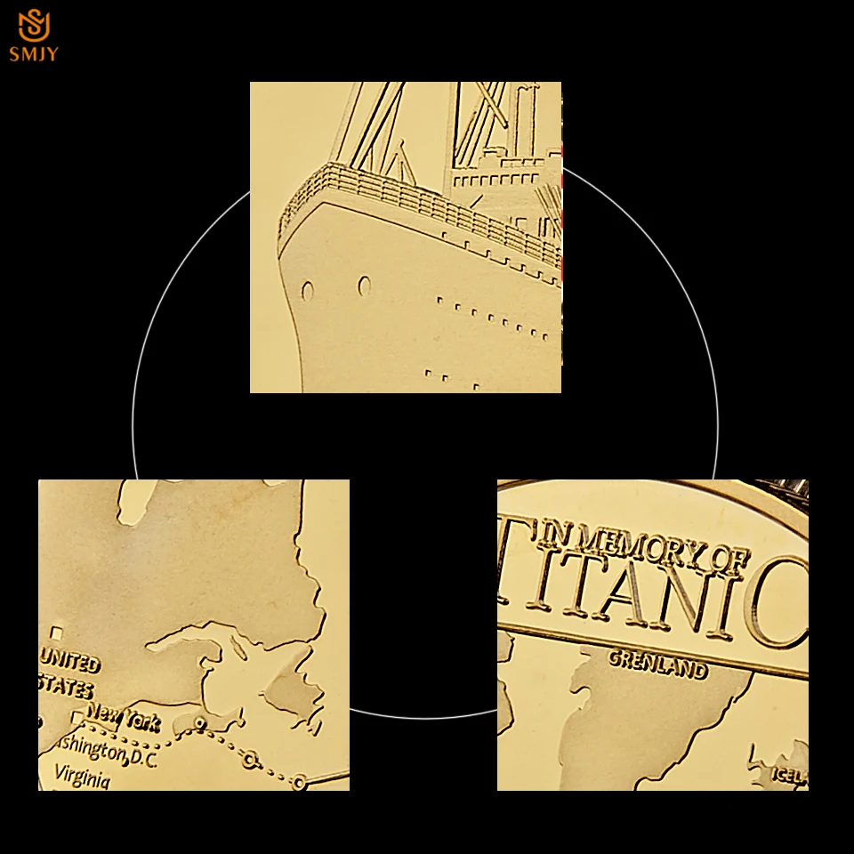 5gab/Daudz Titānika kuģa Bojāejas Gadadienu Atmiņas RMS Upuris Euro Zelta Piemiņas Monētu Kolekciju