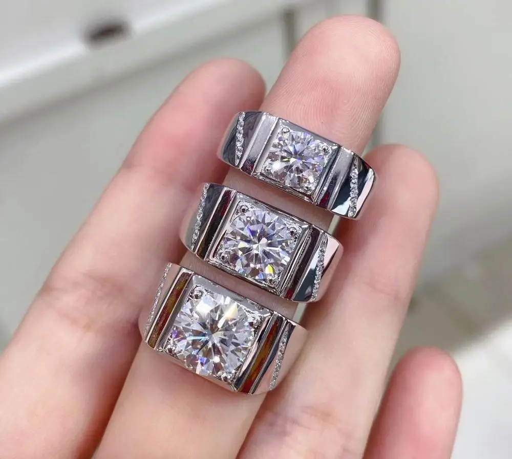 925 sterling sudraba gredzens Klasiskā stila Dimanta rotaslietas Mosan dimanta gredzenu, Kāzu svinības, dāvanu Gredzenu, Lai cilvēkam