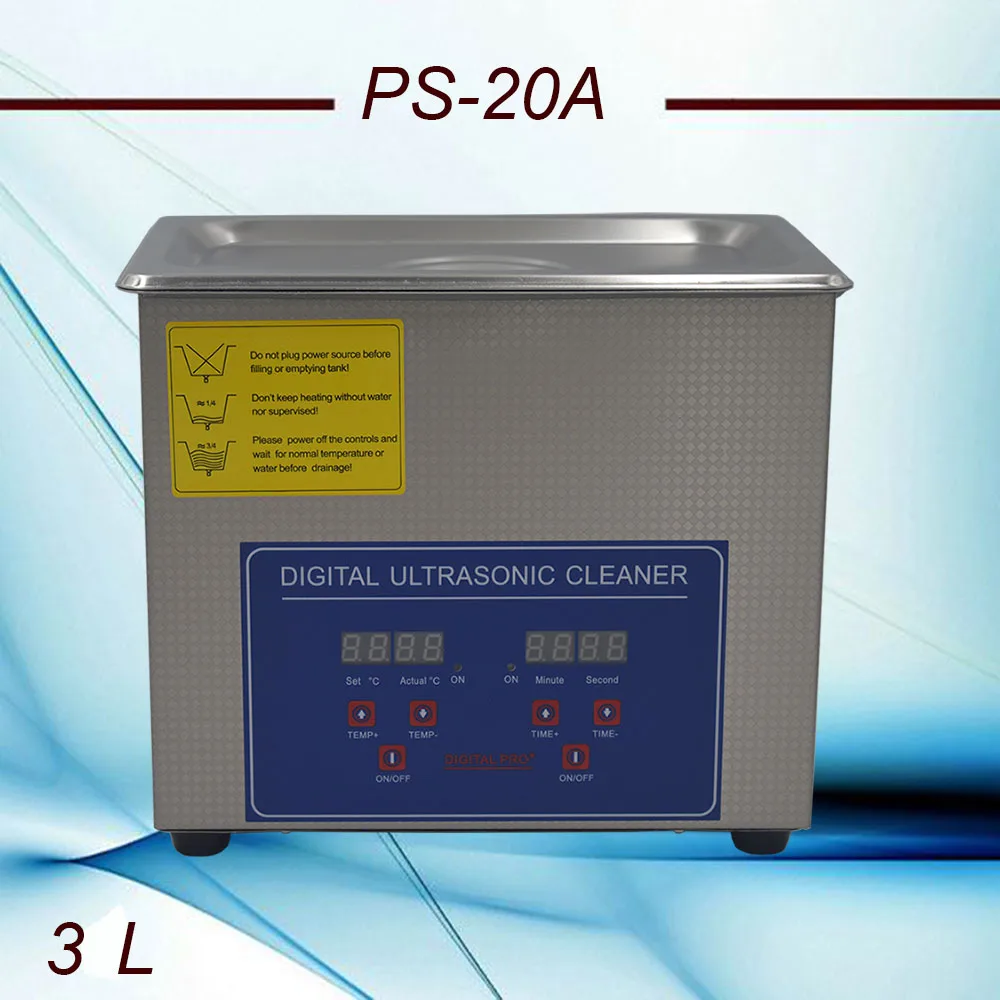 AC110V/220V(pēc izvēles) ciparu taimeris&apsildāmi ultraskaņas tīrītājs 3L 40KHz ar bezmaksas grozu zobārsts daļas