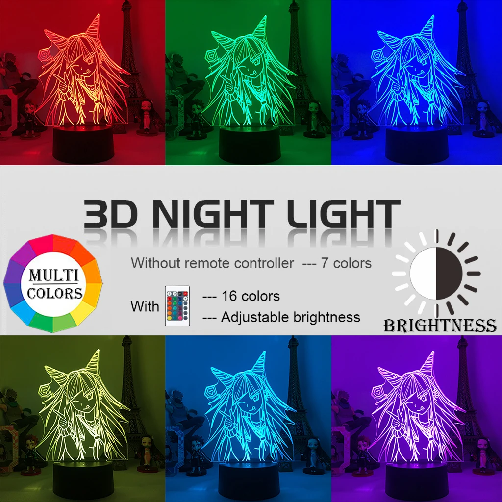 Danganronpa V3 Ibuki Mioda 3D Led Nakts Gaismas Lampas Guļamistabas Interjeru Bērniem Dāvanu Akrila 3D Galda Lampa Apdare Dropshipping