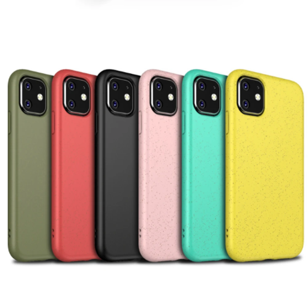 Eco-Draudzīga Silikona Case For iPhone 11 Pro Max 6S 6 7 8 Plus X XR XS MAX Mīksto TPU Kviešu Salmu lietas Telefonu Gadījumā Aizmugurējo Vāciņu Coque