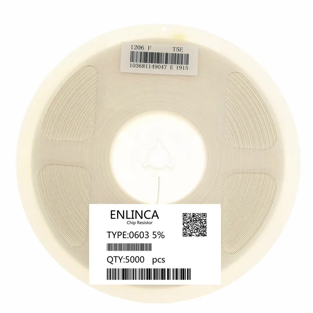 ENLINCA 0603 5% smd chip rezistori rezistoru 0R-10M 1/10W 51 omi rezistors 0.82 R 8.2 R 68R 620R 6K8 62K 680K