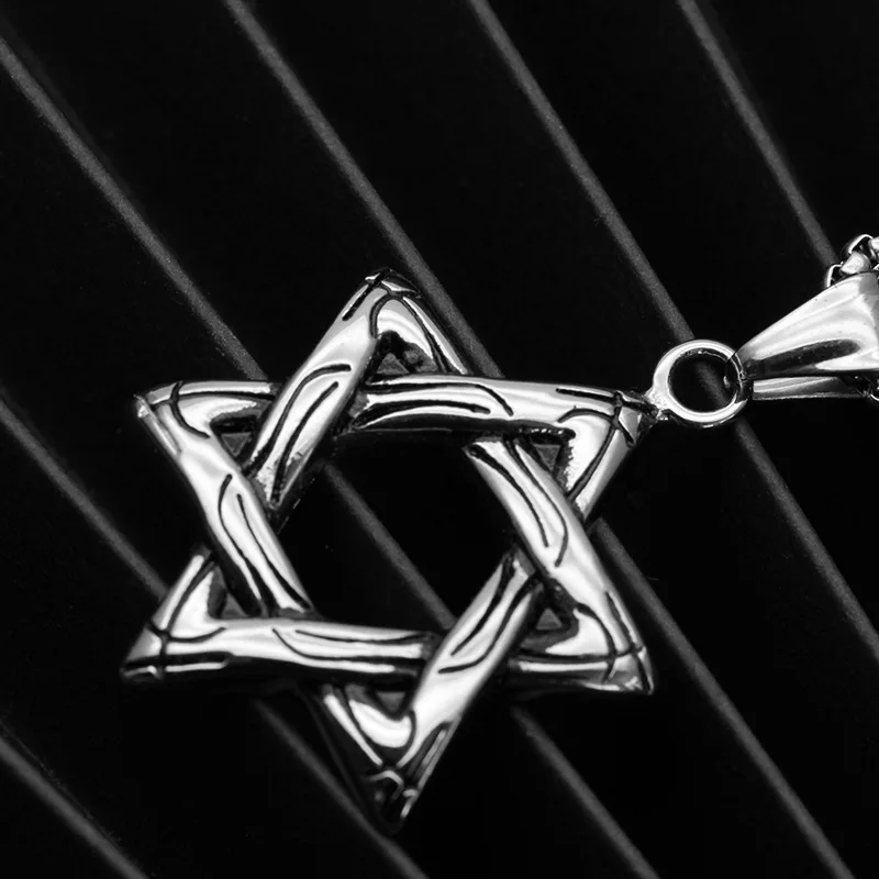 Etniskās Sudraba Krāsā Dāvida Zvaigzni Kulons Izraēla Kastes Ķēdes, Kaklarotas Vīriešiem, Sievietēm, Nerūsējošā Tērauda Reliģisko Ebreju sānslīdi kaklasaite Rotaslietas