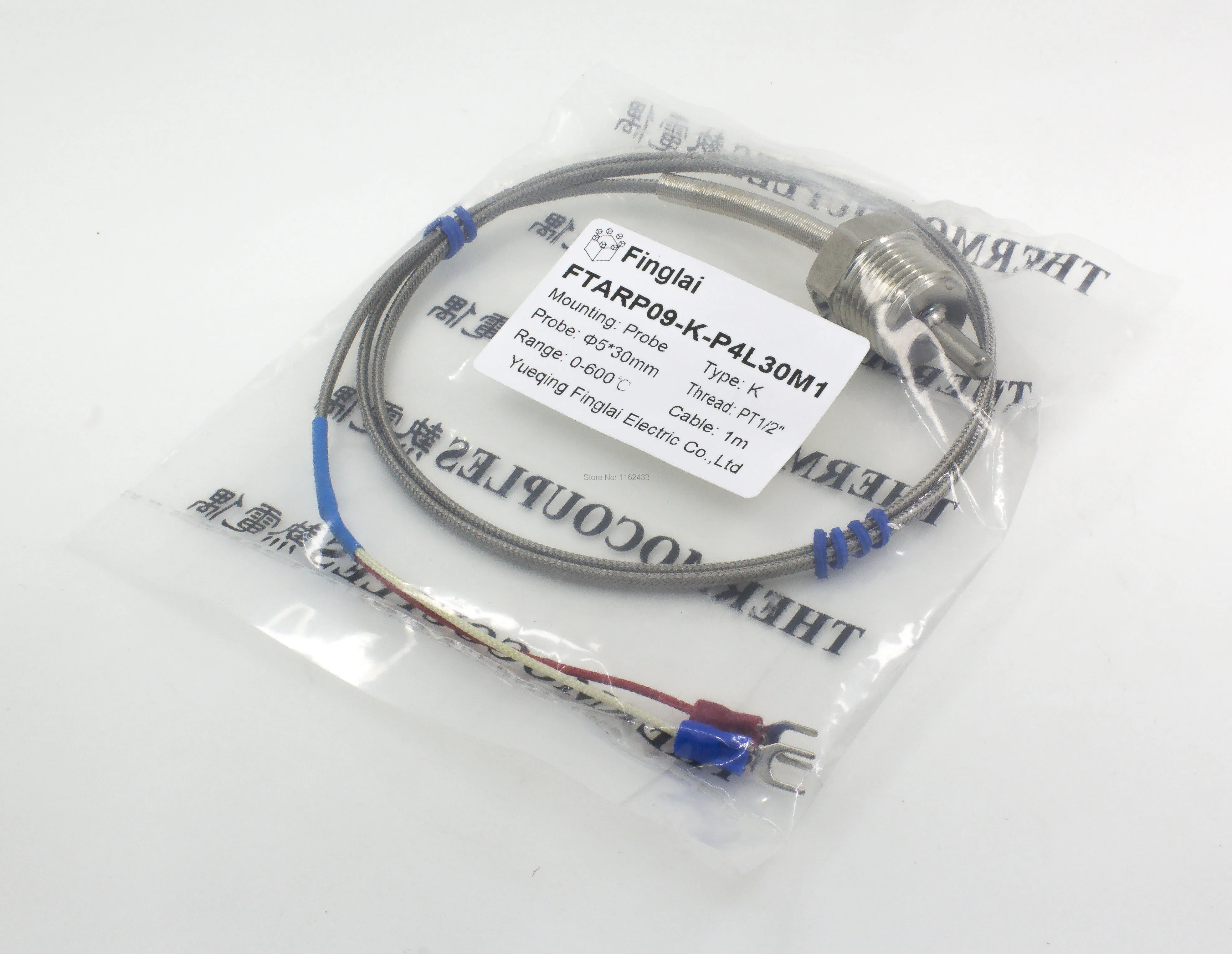 FTARP09 K tipa 30 mm zondes garums 1m kabeļa termopāris temperatūras sensors