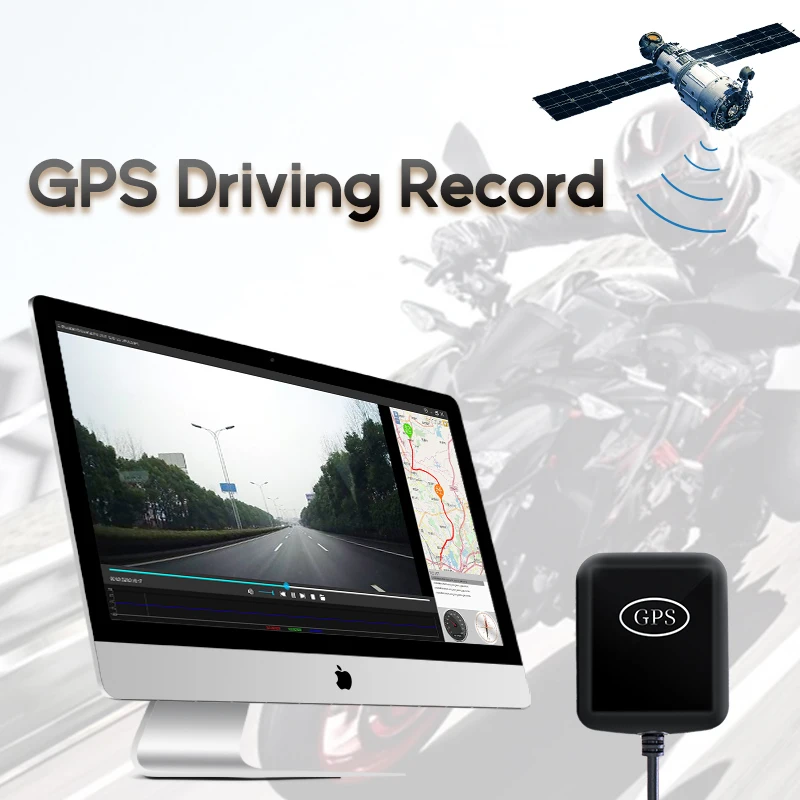 GPS WIFI FHD) 1080P Moto Kameras 3 Collu Motociklu DVR Priekšā, Aizmugurē Dual Camera Braukšanas Video Ieraksti Dash Cam Motociklu HD 1080