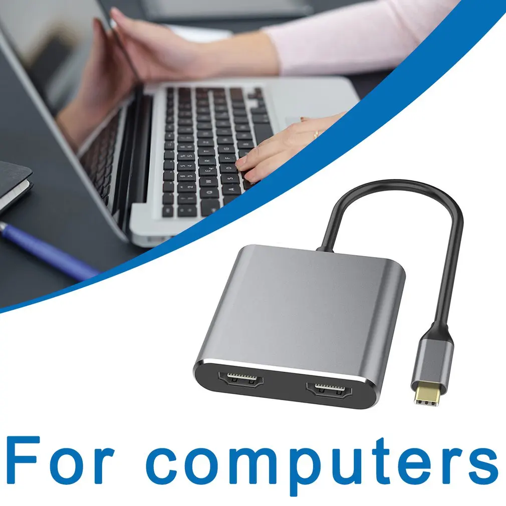 HDMI C Tipa Adapteris 4K C Līdz Dual HDMI USB 3.0 Kabelis, Maksas Ostas Pārveidotājs MacBook Samsung Galaxy Dex