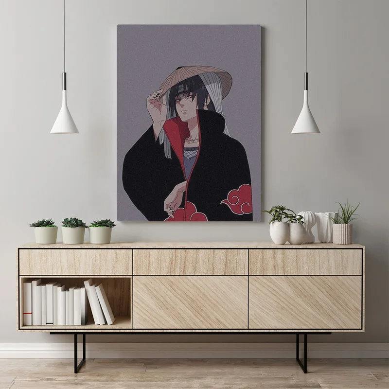 Itachi Uchiha Akatsuki naruto anime Audekla plakāta Krāsošana sienas, Mākslas dekors Dzīvojamā istaba Guļamistaba Studiju Sākuma Apdare Izdruku