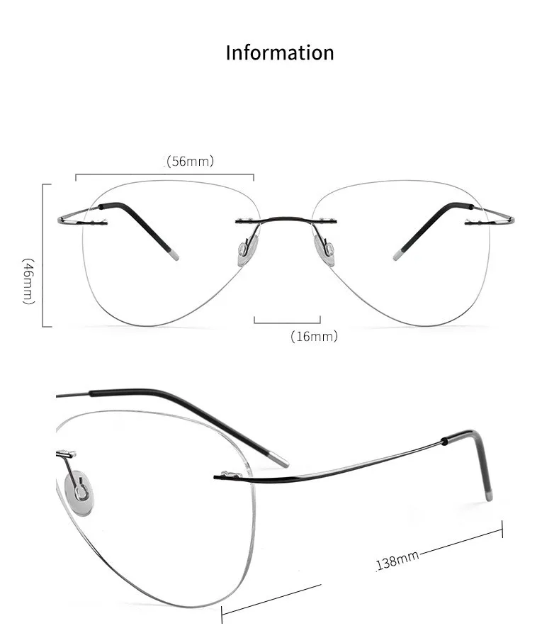 Izmēģinājuma Ultra-light Vīriešu Briļļu Rāmji bez apmales Brilles Optikas Biznesa Briļļu Receptes Titāna Sakausējuma Gaismas Skaists