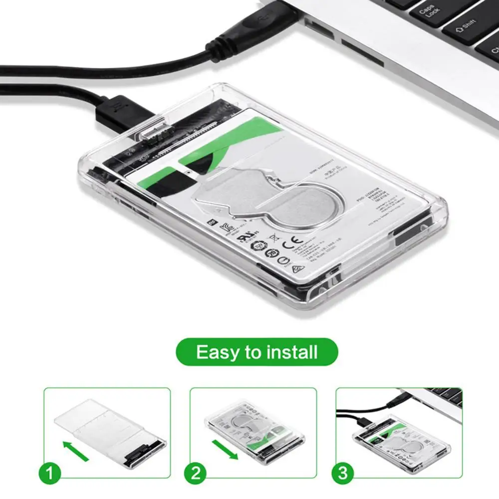 Jaunas Plastmasas Caurspīdīgs HDD, SSD Gadījumā, 2.5 collu SATA 3 USB 3.0 Cieto Disku Kamerā Sadzīves Datoru, Klēpjdatoru Notebook PC