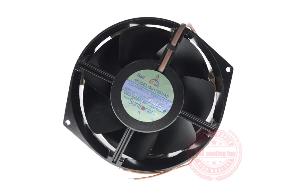 JAUNU Suntronix SAN JUN Aksiālie SJ1755HA2 AC220V metāla rāmis metāla ventilatoru lāpstiņu augstas temperatūras izturības UPS frekvenču dzesēšanas ventilators