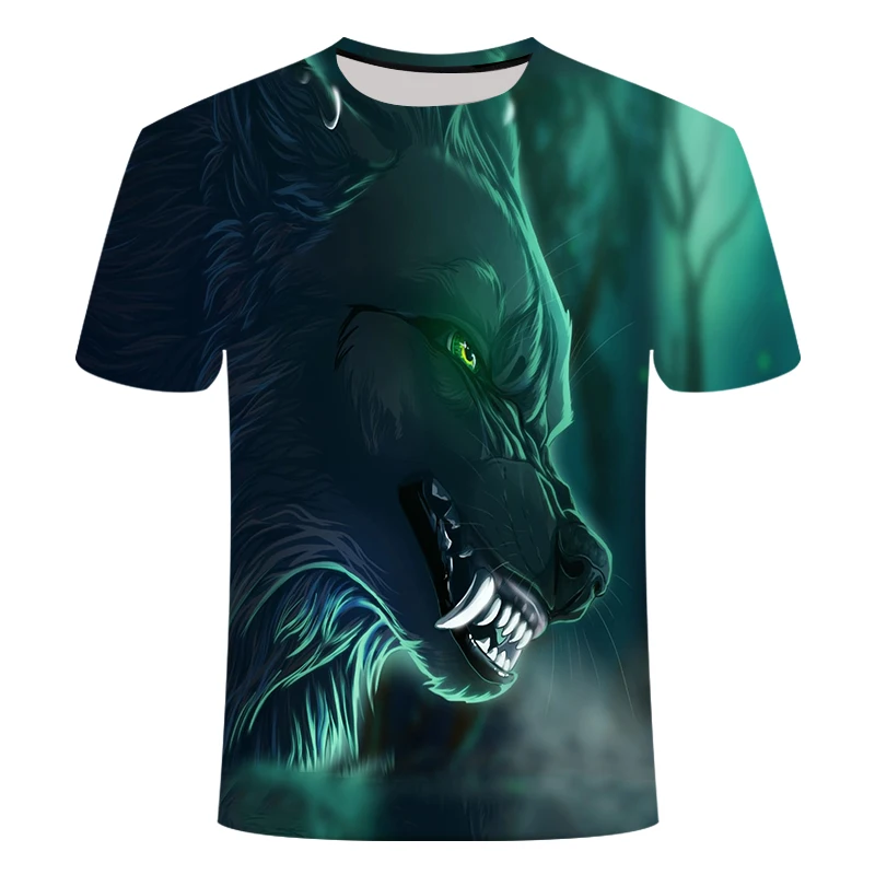 Jaunākās Harajuku Wolf 3D Iespiests T Krekls Vīriešu/sieviešu Īsām Piedurknēm T-krekli Vasaras Stils Tee Krekls Unisex O-veida kakla Drēbes Dropshipp