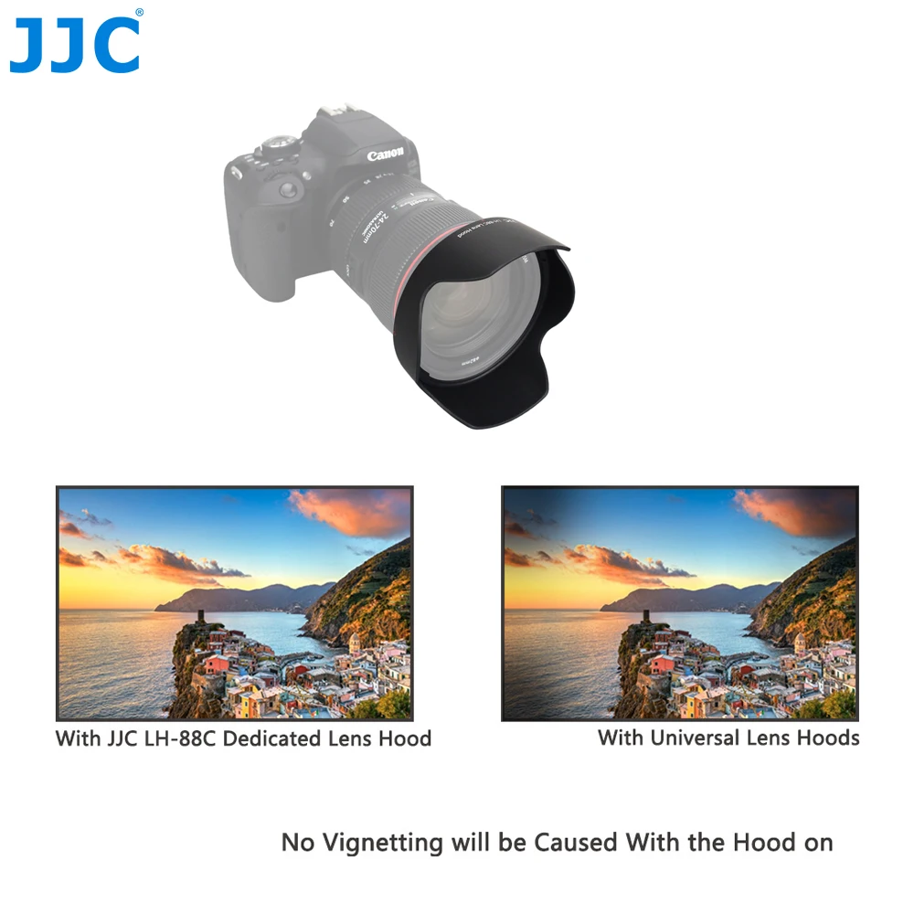 JJC Atgriezeniska Ziedu Kameras Objektīva Pārsega Aizsargs Canon EF 24-70mm f/2.8 L II USM Tālummaiņas Objektīvs aizstāj Canon EW-88C Objektīvs Ēnā