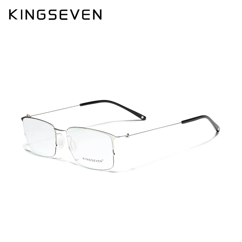 KINGSEVEN Titāna Sakausējuma Optiskās Brilles Rāmis Vīriešu 2020 Laukumā Tuvredzība Recepšu Brilles Vīrietis Metāla Briļļu