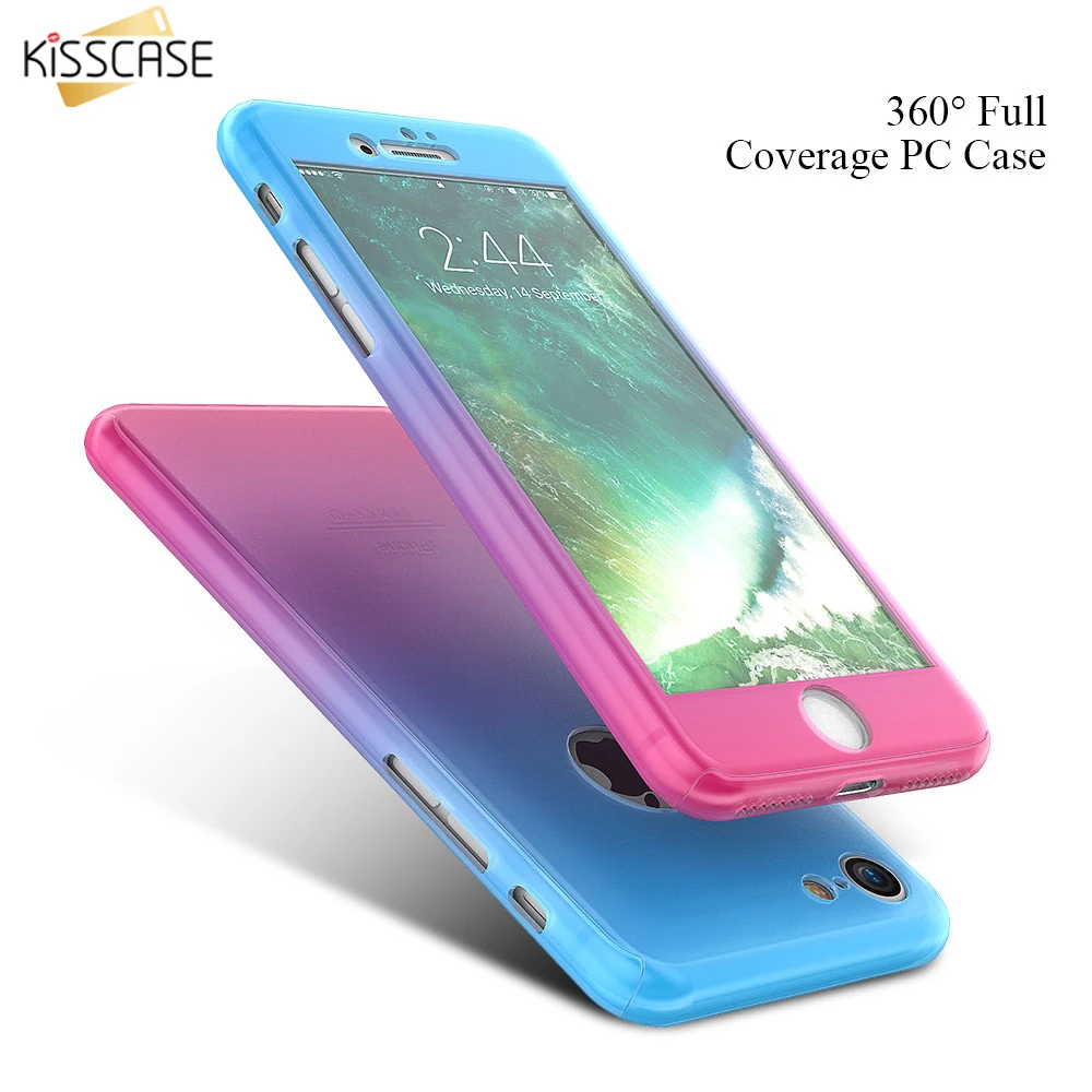 KISSCASE 360 Case For iPhone 11 Pro Max XR 7 8 Plus Pilnībā Segtu Aizsardzības Rūdīts Stikls Tālruni Gadījumā, iPhone 6 6S X XS Max 8 7