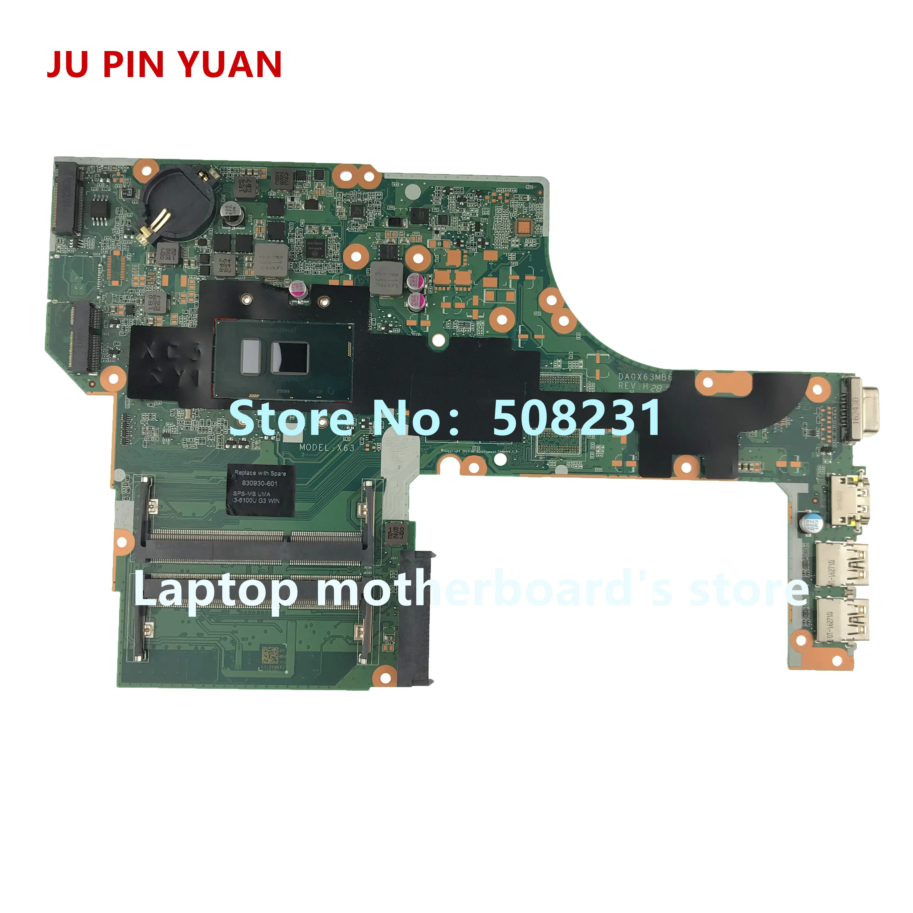 KU PIN YUAN 830930-601 830930-001 Mātesplate HP ProBook 450 G3 Grāmatiņa mātesplati DA0X63MB6H1 i3-6100U pilnībā Pārbaudīta
