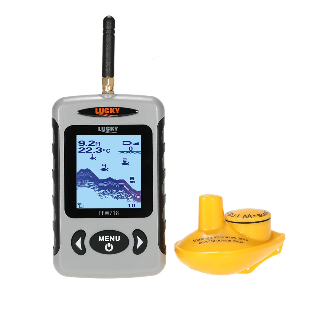 Laimīgs FFW718 Wireless Fish Finder 45M/135FT Dziļums Upes Devēju Sensors Dziļums Sonar #B4 Zvejas Sonar Signalizācijas De Pesca