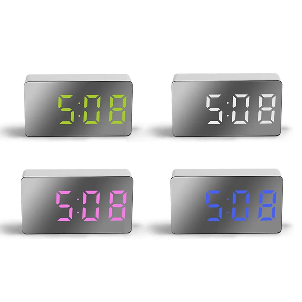 LED Daudzfunkcionāls Spogulis Pulkstenis Ciparu Signāla Atlikšanas Laika Parādīšana Nakts LCD Gaismas Galda Virsmā USB 5v/Nē Akumulatora Mājas Dekoru 1