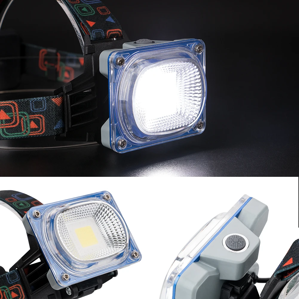 LED Platleņķa priekšējo Lukturu 3 Režīmi USB Lādējamu Lukturu Tūrisma nodaļas Vadītāja Lāpu COB LED Medību Brīdinājuma Galvas Gaismas Laternu 18650