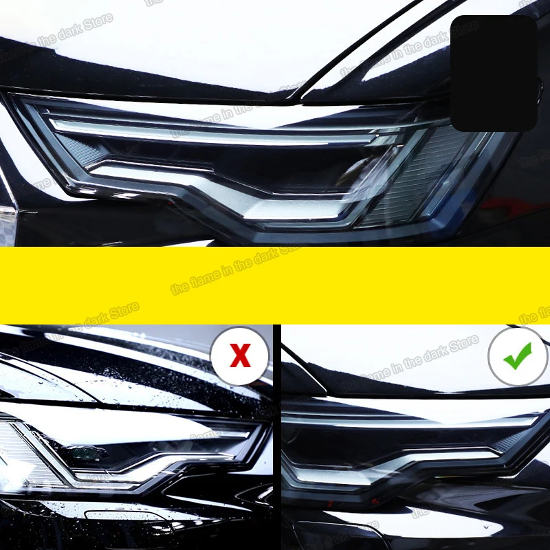Lsrtw2017 TPU Caurspīdīgs Melns Auto Lukturu Plēves Aizsardzības Uzlīme Audi A6 S6 C7 C8 2016 2017 2018 2019 2020