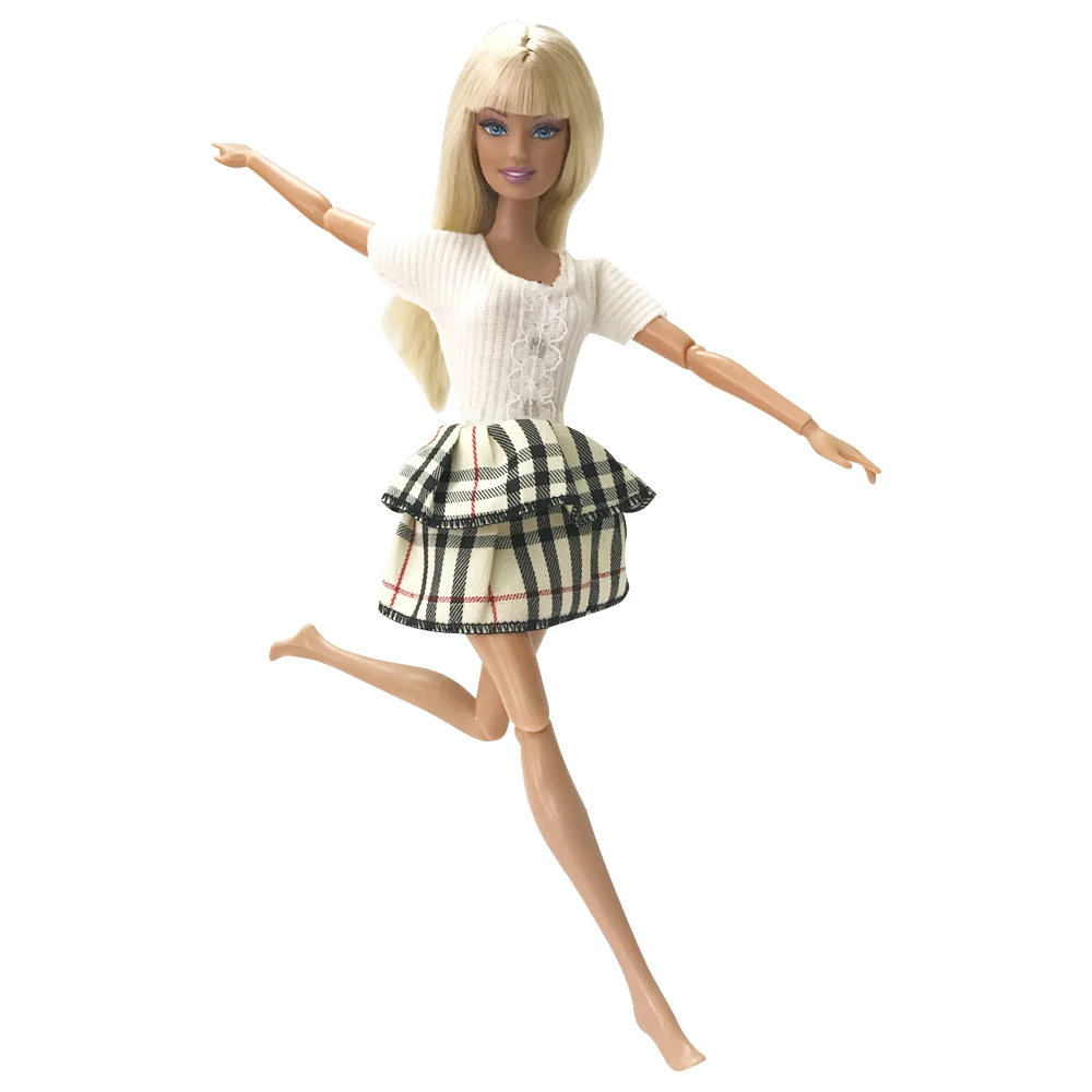 NK 6 Gab./Komplekts Jaunākās Lelle Kleita Skaisti Roku Puse Drēbes Top Modes Apģērbs Par Barbie Lelle Piederumi Labāko Meiteņu'Gift