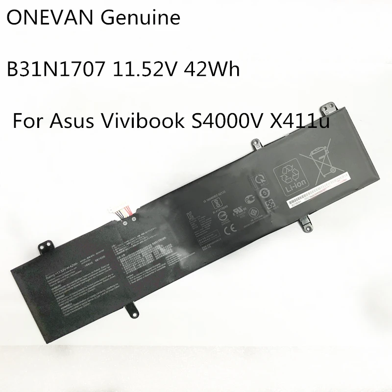 ONEVAN Patiesu B31N1707 Klēpjdatoru akumulatoru ASUS VivoBook S14 S410UQ S410UN S41OUN S4100V S4100VN S4200U X411UA X411UF X411UN X411UQ