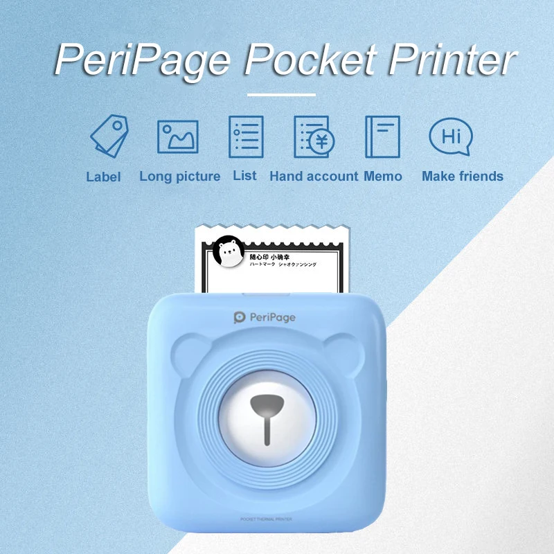 Peripage A6 Foto Siltuma etiķešu Printeri Mini Kabatas Portatīvo Uzlīmju Printeri Inkless Drukāt Uz Mobilo Tālruni Andriod iOS, Windows