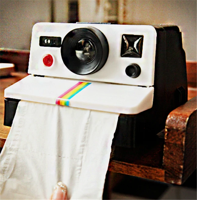 Radošā Retro Polaroid Kameras Forma Iedvesmoja Audu Kastes/ Roll Tualetes Papīra Turētājs Box Vannas Istabas Piederumi