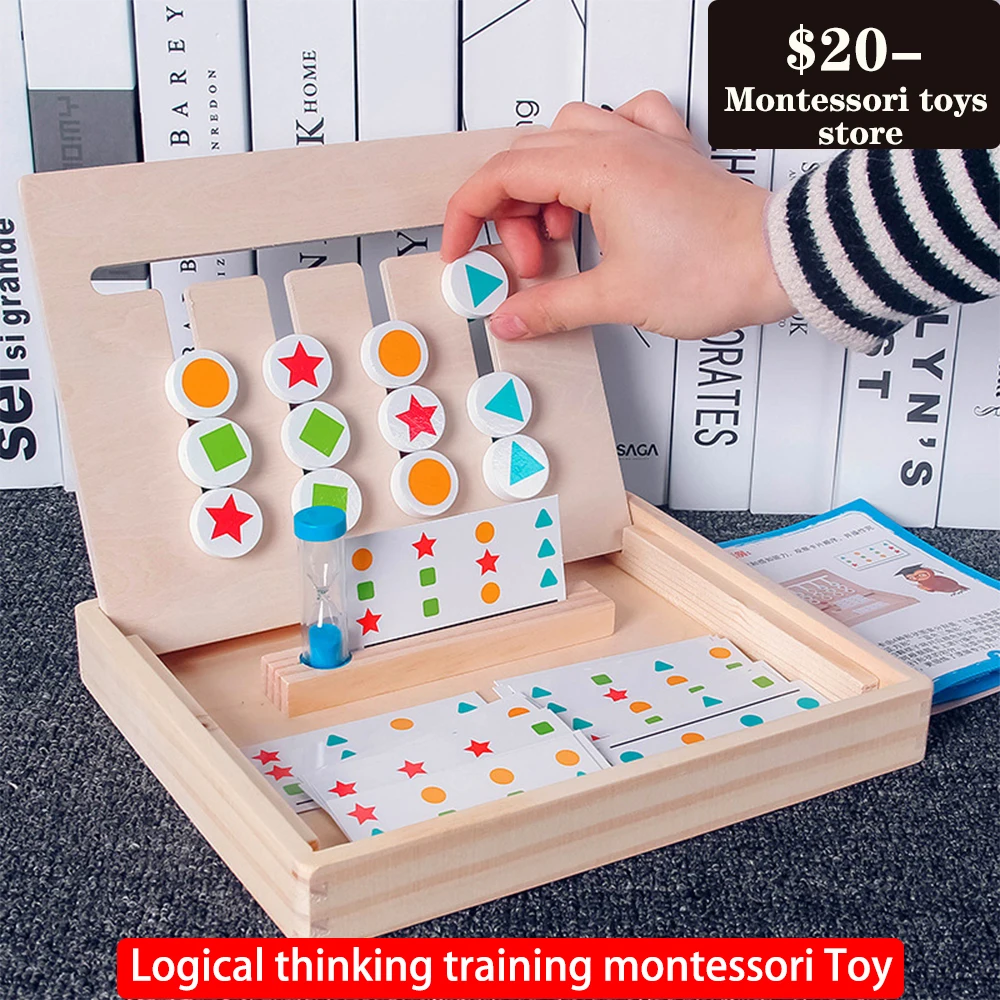 Reaktīvais pārī četru krāsu spēli izglītības rotaļlietu sērija domāšanas spējas mācību Montessori Rotaļlietas