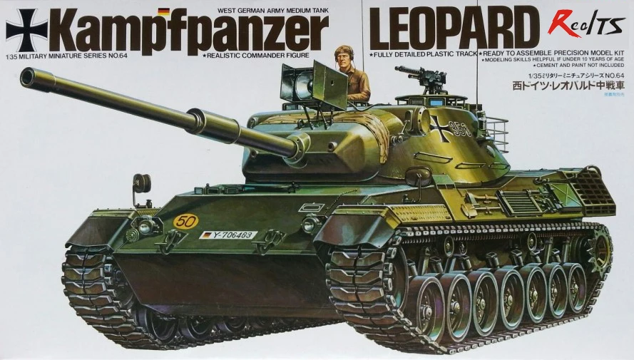 RealTS TAMIYA MODELIS 1/35 MĒROGĀ militāro modeļi #35064 West vācu Leopard vidējais Tanks