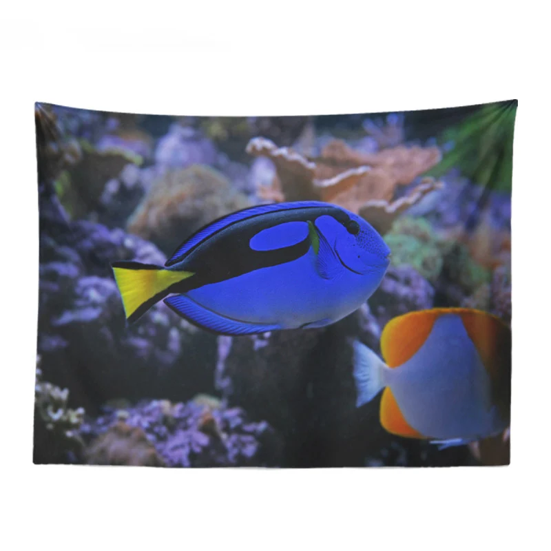 Skaista Jūras Dzīvnieku Gobelēns Zirdziņš Clownfish Vizbulis Lauva Zivju Dzīves Telpu Dekorēšana Sienas Karājas Kempings Atpūtas Segu
