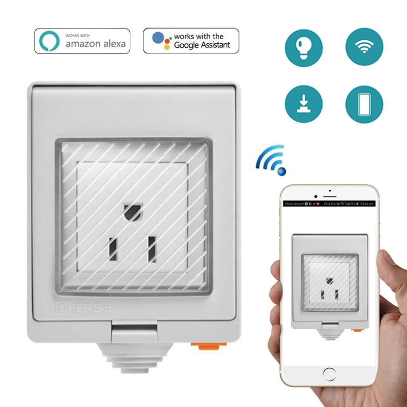 Sonoff S55 Wifi Smart Ligzda Slēdzis LV/AU/US/FR/DE/ZA APP Tālvadības Ūdensizturīgs Plug Slēdzis Strādā Ar Alexa, Google Home