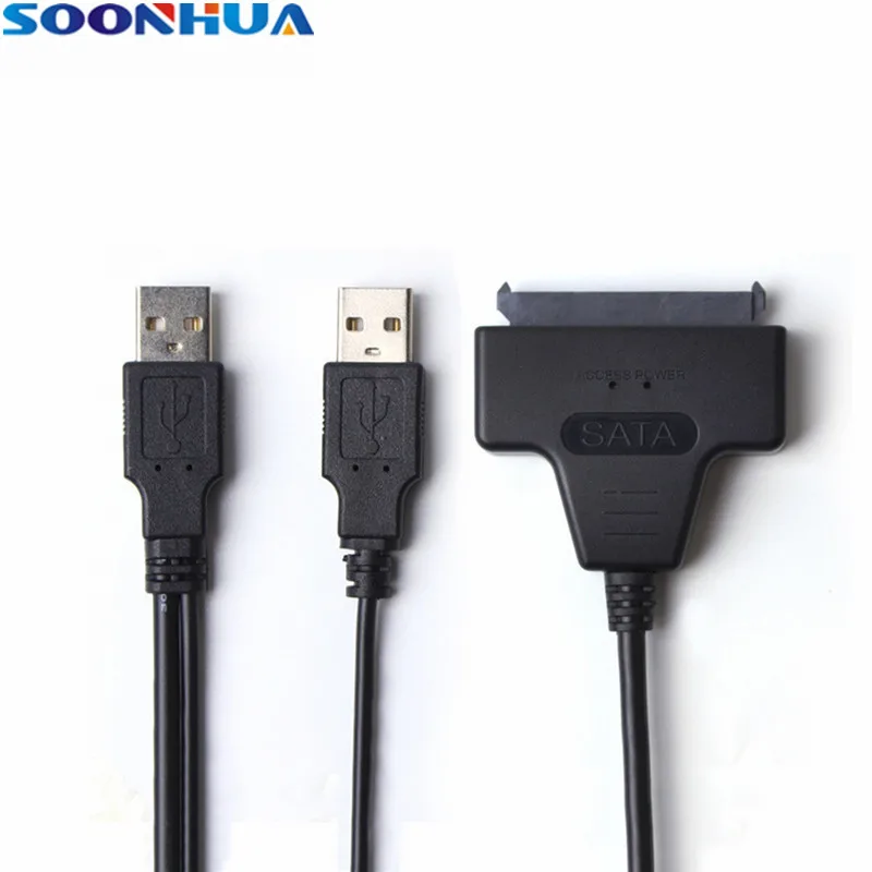 SOONHUA ātrgaitas Pārraides SATA Dual USB2.0 Converter USB Porti SATA Cieto Disku Adapteris Priekš 2.5 Collu Cietie Mehāniskās Disku
