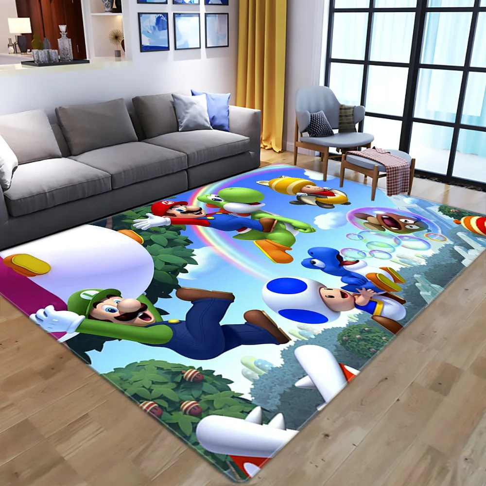 Super Mario paklāju Laukumā Anti-Skid Zonas Grīdas Paklājs 3D Paklāju neslīdoša Mat Ēdamistaba Dzīvojamā Mīksta Paklāja Bērniem Karikatūra Spēle Mat 01