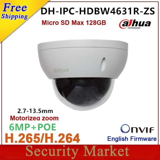Sākotnējā dahua 6MP IPC-HDBW4631R-ZS IP 2.7 mm ~13.5 mm VF motorizētu objektīva IS 50M ar CCTV tīkla IP POE Dienas reisa kamera