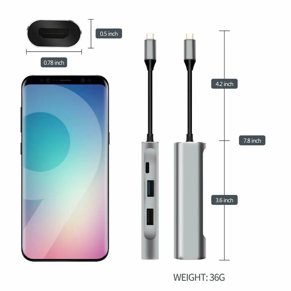 USB C HDMI-savietojams Adapteris Samsung Dex Stacijas MHL Galaxy S8 S9 S10/Plus Piezīme 10/9 Cilnes S4 S5E S6 Tips C/Thunderbo