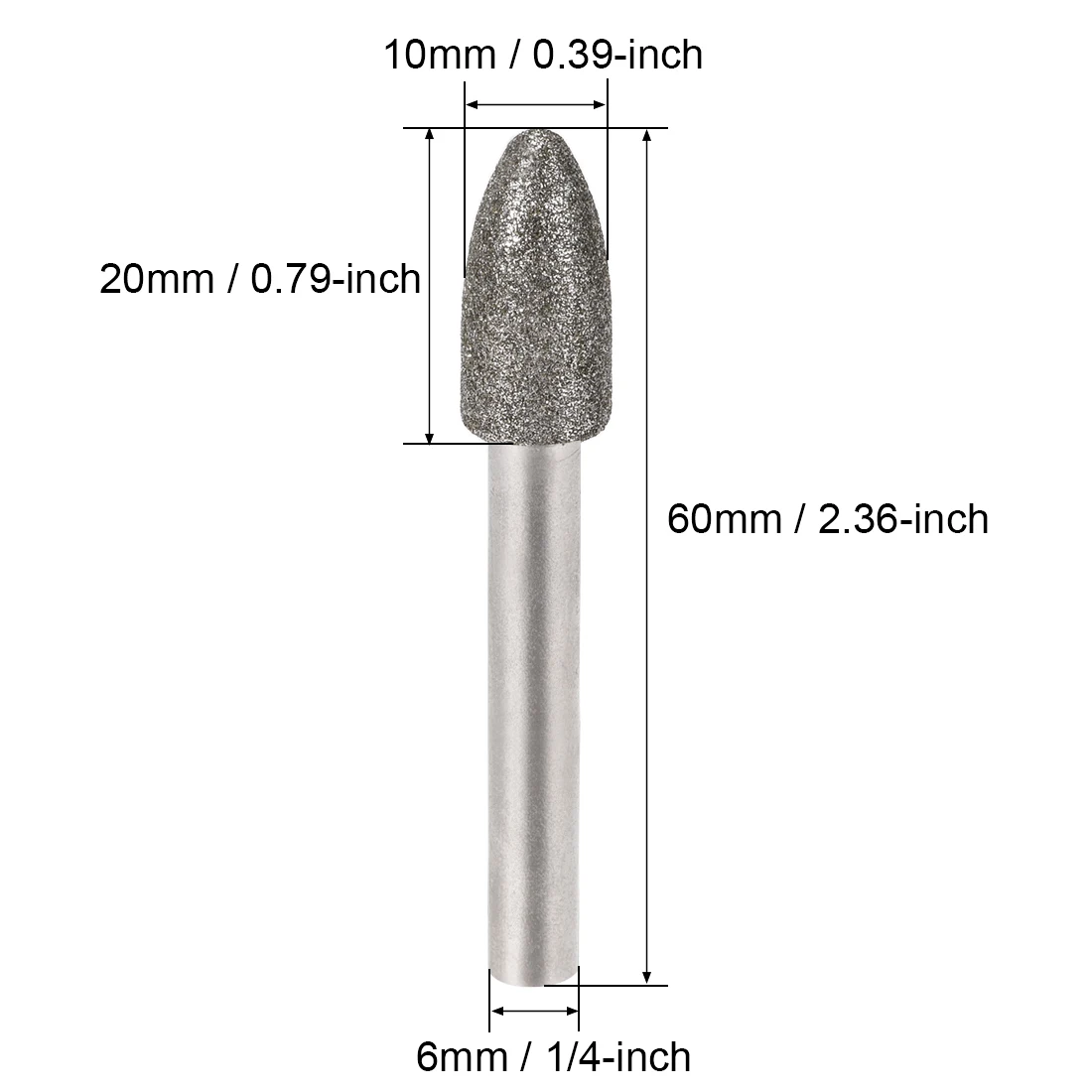 Uxcell Dimanta Urbji Griešanai Rotējošu 1/4-Collu Kāta 6mm Norādīja 150 Grants 10 Gab Konusveida 10mm
